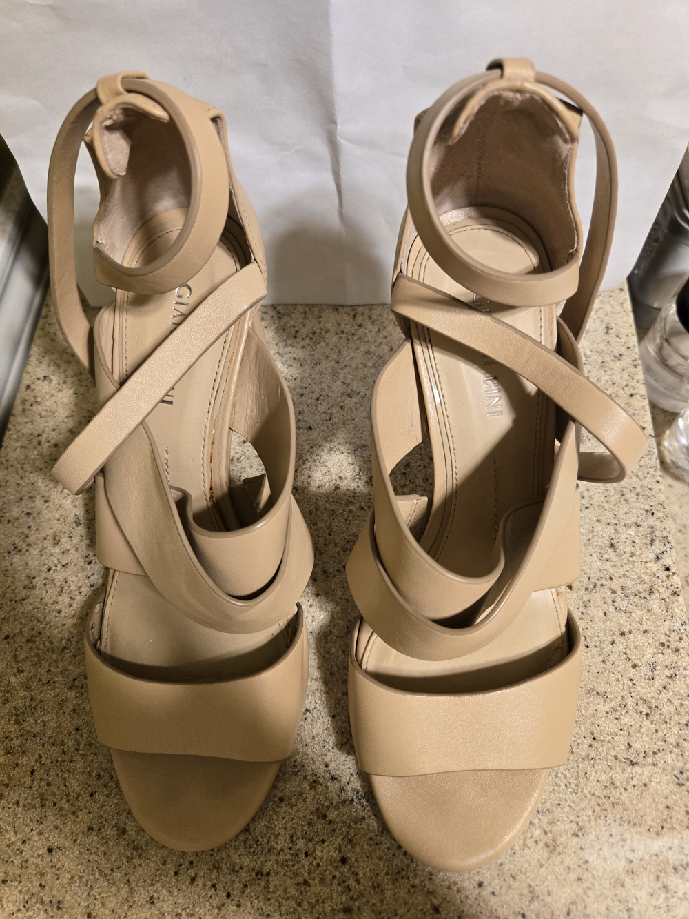 Gianni Bini Beige Strappy High Heel Sandals